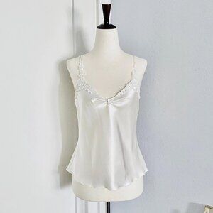 Vintage 1990s White Satin Camisole Tank Size Small